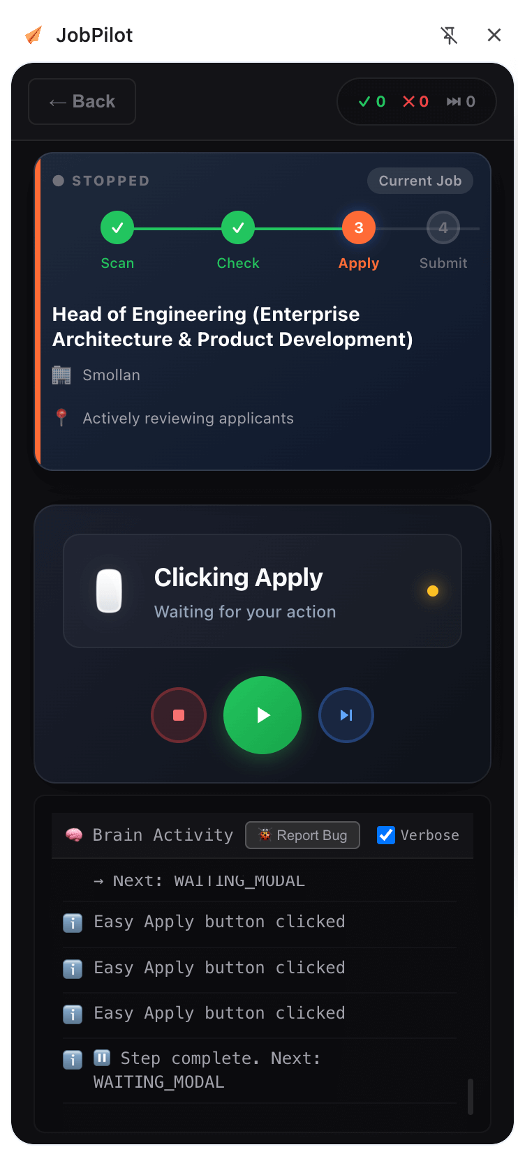 JobPilot Application Tracking Dashboard